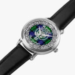 Howie Scottish Clan Tartan Crest Badge Silver Automatic Watch Size 46mm