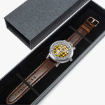 Scottish Jardine Clan Tartan Crest Badge Silver Automatic Watch Size 46mm