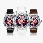 MacLachlan Scottish Clan Tartan Crest Badge Old Silver Automatic Watch Size 46mm