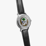 Kinninmont Scottish Clan Tartan Crest Badge Silver Automatic Watch Size 46mm
