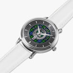 Clan Gordon Crest & Tartan Knot Sterling Silver Unisex Automatic Watch (Silver) Size 46mm