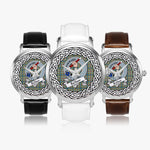 Balfour Scottish Clan Tartan Crest Badge Silver Automatic Watch Size 46mm