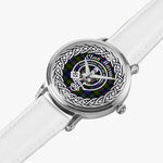 Scottish Murray Clan Tartan Crest Badge Silver Automatic Watch Size 46mm
