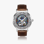 Stirling Scottish Clan Tartan Crest Badge Silver Automatic Watch Size 46mm