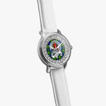 Maitland Scottish Clan Tartan Crest Badge Silver Automatic Watch Size 46mm