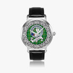 Cranstoun Scottish Clan Tartan Crest Badge Silver Automatic Watch Size 46mm