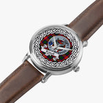 Riddell Scottish Clan Tartan Crest Badge Silver Automatic Watch Size 46mm