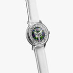 MacFarquhar Scottish Clan Tartan Crest Badge Silver Automatic Watch Size 46mm