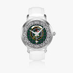 Byres Scottish Clan Tartan Crest Badge Silver Automatic Watch Size 46mm