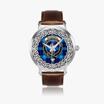 McKerrell  Scottish Clan Tartan Crest Badge Silver Automatic Watch Size 46mm