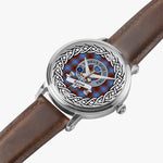 Spens Scottish Clan Tartan Crest Badge Silver Automatic Watch Size 46mm