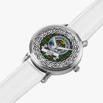 Gray Scottish Clan Tartan Crest Badge Silver Automatic Watch Size 46mm