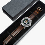 Scottish Sutherland Celtic Ring Silver Automatic Watch Size 46mm