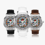 Buchanan Scottish Clan Tartan Crest Badge Silver Automatic Watch Size 46mm