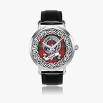 Dalziel Scottish Clan Tartan Crest Badge Silver Automatic Watch Size 46mm
