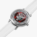 Menzies Scottish Clan Tartan Crest Badge Old Silver Automatic Watch Size 46mm