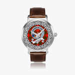 Cameron Scottish Clan Tartan Crest Badge Silver Automatic Watch Size 46mm