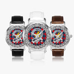 MacTavish Scottish Clan Tartan Crest Badge Silver Automatic Watch Size 46mm
