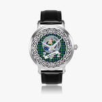 Murray of Dysart Scottish Clan Tartan Crest Badge Silver Automatic Watch Size 46mm