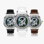 Newlands Scottish Clan Tartan Crest Badge Silver Automatic Watch Size 46mm