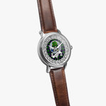 Swinton Scottish Clan Tartan Crest Badge Silver Automatic Watch Size 46mm