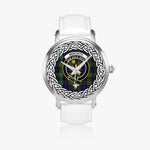 Monteith Scottish Clan Tartan Crest Badge Silver Automatic Watch Size 46mm