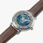 Scottish Falconer Clan Tartan Crest Badge Silver Automatic Watch Size 46mm
