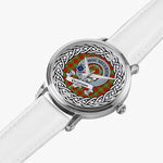 Grierson Scottish Clan Tartan Crest Badge Silver Automatic Watch Size 46mm