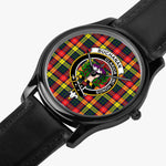 Scottish Buchanan Modern 2 Watch Tartan Crest Leather Strap Classic Plaid Watch