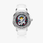 Jardine Scottish Clan Tartan Crest Badge Silver Automatic Watch Size 46mm