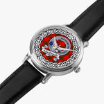 Macdonalds Of Sleat Scottish Clan Tartan Crest Badge Silver Automatic Watch Size 46mm