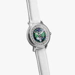 Scottish Abercrombie Clan Tartan Crest Badge Silver Automatic Watch Size 46mm