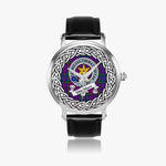 Wardlaw Scottish Clan Tartan Crest Badge Silver Automatic Watch Size 46mm