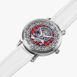 Preston Scottish Clan Tartan Crest Badge Silver Automatic Watch Size 46mm