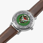 Currie Scottish Clan Tartan Crest Badge Silver Automatic Watch Size 46mm