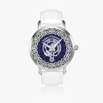 Scottish Fleming Clan Tartan Crest Badge Silver Automatic Watch Size 46mm
