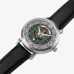 Paisley Scottish Clan Tartan Crest Badge Silver Automatic Watch Size 46mm