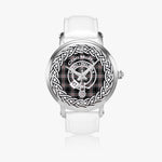 Scottish Moffat Clan Tartan Crest Badge Silver Automatic Watch Size 46mm