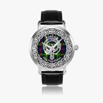 Finlay Scottish Clan Tartan Crest Badge Silver Automatic Watch Size 46mm