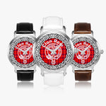 Scottish Rose Clan Tartan Crest Badge Silver Automatic Watch Size 46mm
