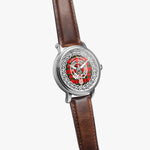 Scottish Spens Clan Tartan Crest Badge Silver Automatic Watch Size 46mm