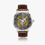Clan MacLeod Crest & Tartan Knot Sterling Silver Unisex Automatic Watch (Silver) Size 46mm