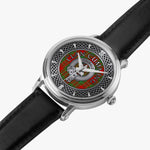 Clan Cumming Crest & Tartan Knot Sterling Silver Unisex Automatic Watch (Silver) Size 46mm