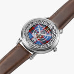 Scottish Trotter Clan Tartan Crest Badge Silver Automatic Watch Size 46mm