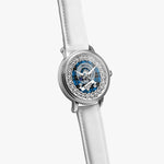 Ramsay Blue Scottish Clan Tartan Crest Badge Silver Automatic Watch Size 46mm