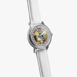 Scottish MacMillan Clan Tartan Crest Badge Silver Automatic Watch Size 46mm