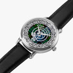 Scottish Fletcher Clan Tartan Crest Badge Silver Automatic Watch Size 46mm