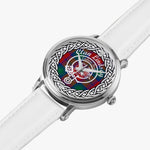 Lindsay Scottish Clan Tartan Crest Badge Old Silver Automatic Watch Size 46mm