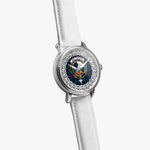 Hutton Scottish Clan Tartan Crest Badge Silver Automatic Watch Size 46mm