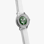 Scottish Primrose Clan Tartan Crest Badge Silver Automatic Watch Size 46mm
